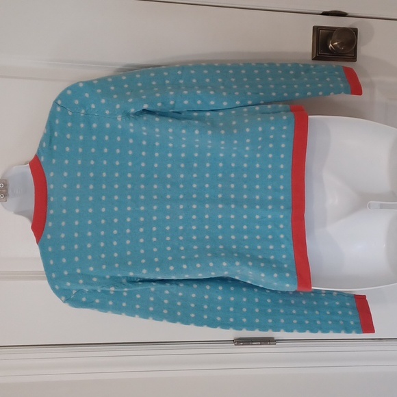 J.Mclaughlin blue & coral cashmere sweater, xs - Picture 2 of 4